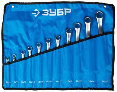 27132H11 — Набор накидных гаечных ключей изогнутых 11 шт  8  27 мм  зубр ЗУБР