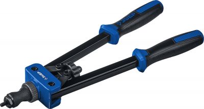 31056 — Заклепочник двуручный, зубр рм10 в кейсе 31056, для резьбовых заклепок м3м10 алюминий, сталь, нерж. сталь, профессионал ЗУБР