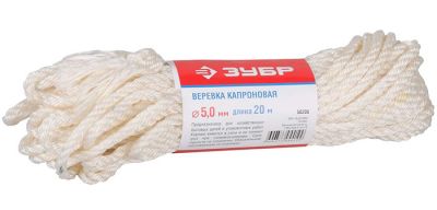 50203 — Веревка зубр капроновая  D=3 1 мм  20 м  150 кгс  5 ктекс ЗУБР