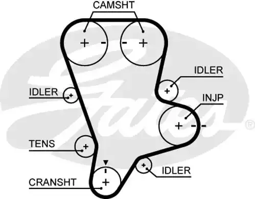 5644XS — Ремень ГРМ HYUNDAI TERRACAN/KIA CARNIVAL 2.9CRDi/TD 2001=> 152з. GATES