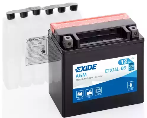 ETX14LBS — Аккумулятор MOTO AGM 12Ah 200A 150x87x145 полярность ETN 0 токовыводы M04 EXIDE