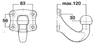 329062600001 — КрюкфаркопафланцевыйCITROENJUMPERFIATDUCATOPEUGEOTBOXER9416 WESTFALIA