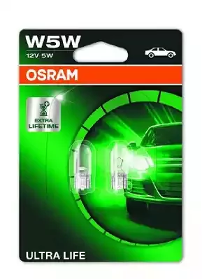 2825ULT02B — Комплект ламп W5W 12V 5W W2.1x9.5d ULTRA LIFE 4 года гарантии 2шт.(1к-т) OSRAM